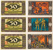 Köln 3 x 50 Pfennig Komplette Serie von 3 Scheinen, Drfa. auf Rs. -