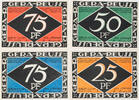 Gera 25, 50, 2 x 75 Pfennige Komplette Serie von 4 Scheinen - mit KN, Serie A -