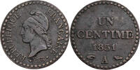 Frankreich, 2. Republik 1 Centime Kursmünze (1848-1851) mit Akzent in Republique -