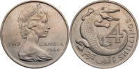 Gambia 4 Shilling Elisabeth II. - Krokodil -