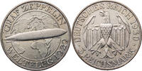 3 Reichsmark 1930 A Weimarer Republik Zum Weltflug des Graf Zeppelin ss, Kratzer