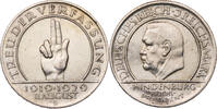 Weimarer Republik 3 Reichsmark Zum 10. Jahrestag der Weimarer Reichsverfassung (Schwurhand) -