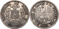Chile 1 Peso 1882 So Standard circulation coin (1867-1891) VF Randfehler