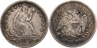 USA 1/4 Dollar Standing Liberty Quarter (Arrows at date) - Kursmünze (1853) F-VF, Kratzer!