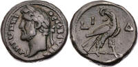Ägypten Tetradrachme Alexandria, Antoninus Pius, Jahr 14, Kopf / Adler mit Kranz im Schnabel -