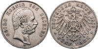 Kaiserreich, Sachsen 5 Mark 1903 E Georg (1902-1904) - Kursmünze (1903-1904) VF Randfehler!!