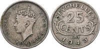 Seychellen 25 Cents 1943 George VI. (1936-1952) - Kursmünze VF