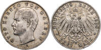 Kaiserreich, Bayern 3 Mark 1909 D Otto (1886-1913) - Kursmünze (1908-1913) VF Randfehler!