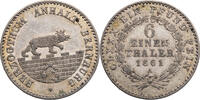 Anhalt-Bernburg 1/6 Taler Alexander Karl (1834-1863) - Kursmünze (1861-1862) -