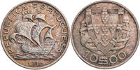 Portugal 10 Escudos 1932 Kursm&uuml;nze (1932-1948) ss 40.47 US$  +  52.03 US$ shipping