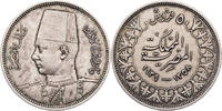 &Auml;gypten 5 Qirsh 1939 Farouk I. (1936-1952) - Kursm&uuml;nze (1937-1939) ss 28.91 US$  +  52.03 US$ shipping