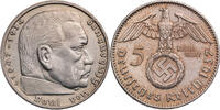 Drittes Reich 5 Reichsmark Hindenburg - Kursmünze (1936-1939) -