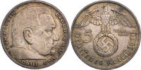 Drittes Reich 5 Reichsmark Hindenburg - Kursmünze (1936-1939) -