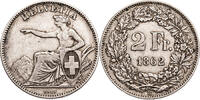Schweiz 2 Franken Helvetia - Kursmünze (1874-1967) -