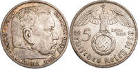 Drittes Reich 5 Reichsmark Hindenburg - Kursmünze (1936-1939) -