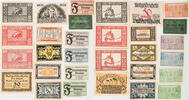 Waldenburg in Schlesien (Walbrych) 10, 7x25, 5x50 Pfennig, 1/2 Mark Lot von 14 verschiedenen Scheinen -