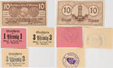 Witten 1 Pfennig, 2x3 Pfennig Lot von 3 verschiedenen Scheinen - Magistrat und Polizeiverwaltung -