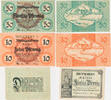 Rheingaukreis 10, 2x50 Pfennig Lot von 3 verschiedenen Scheinen -