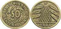 Weimarer Republik 50 Rentenpfennig Kursmünze -
