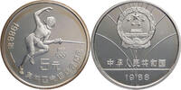 China, Volksrepublik 5 Yuan 1988 Seoul Olympics - Fencing -