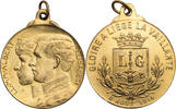 Belgien Tragbare Medaille Albert und Elisabeth -