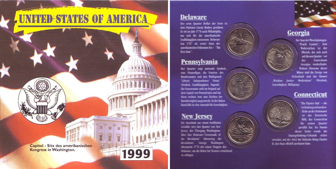 Набор альбом монет квортеры США. Невадские 25 центов.