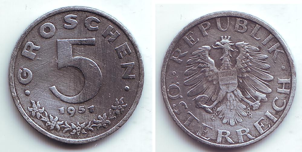 Österreich 1951 5 Groschen - 2. Republik VF-EF | MA-Shops