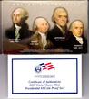 4x 1 Dollar 2007 USA Präsidenten-Set 2010 Proof in Box,Umkarton und Zertifikat