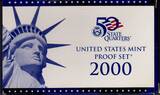 USA Proof-Set 2000 US Mint-Set (10 Münzen) von 1 Cent bis 1 Dollar Proof in Plastikboxen mit Umkarton