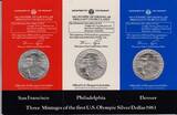 USA 3x 1 Dollar - Set 1983 Olympische Spiele Los Angelas 1984 - Discuswerfer BU / BU im BliBUer