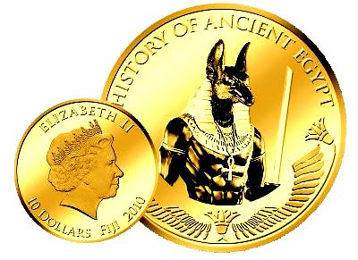 Fiji 10 Dollar 10 Anubis Anubis Altagyptischer Gott Proof Mit Echtheitszertifikat Ma Shops