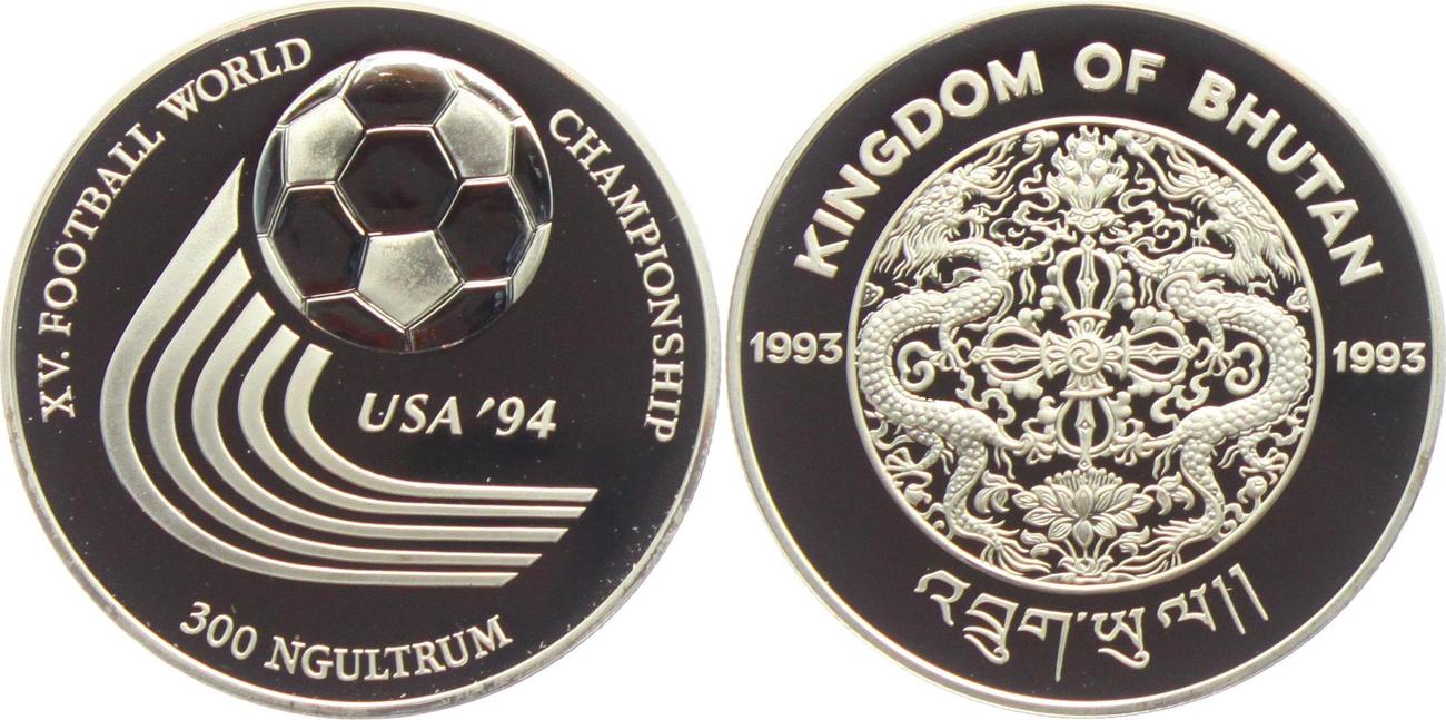 Bhutan 300 Ngultrum 1993 Fußball Weltmeisterschaft 1994 in USA ...