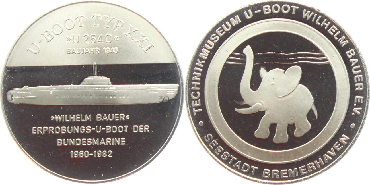 U Boot Wilhelm Bauer Typ XXI Medaille sd497