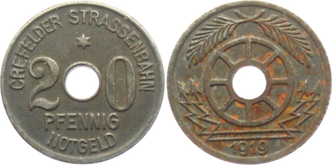 20 Pfennig 1919. Straßenbahn Crefeld монеты. Монета французский Индокитай 1 цент a 1939 года. Krefeld монеты.