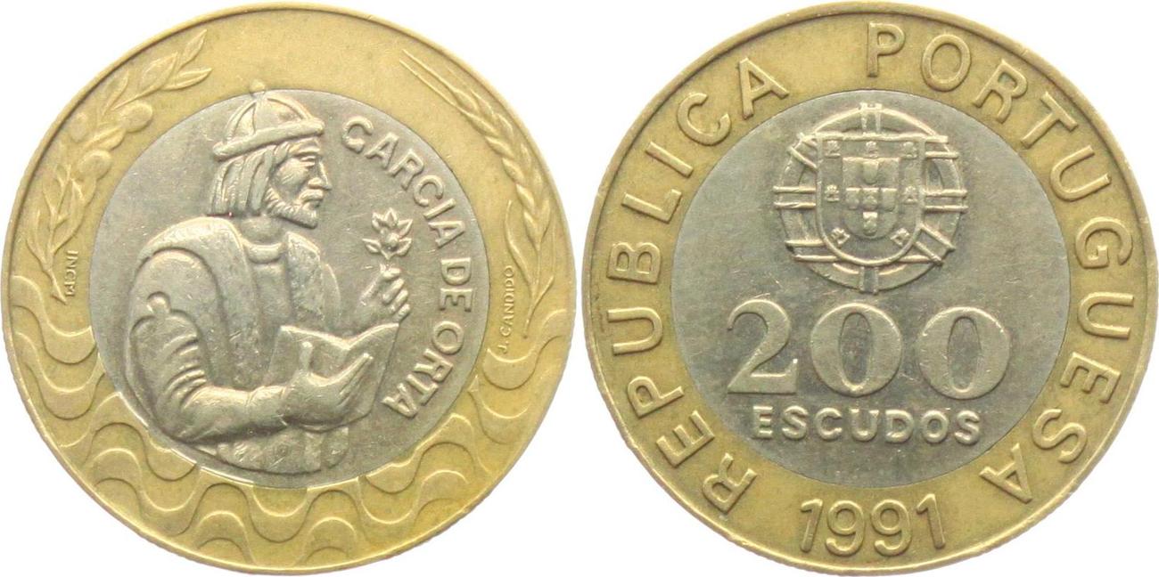 200 escudos 1991 portugal garcia de orta ch unc