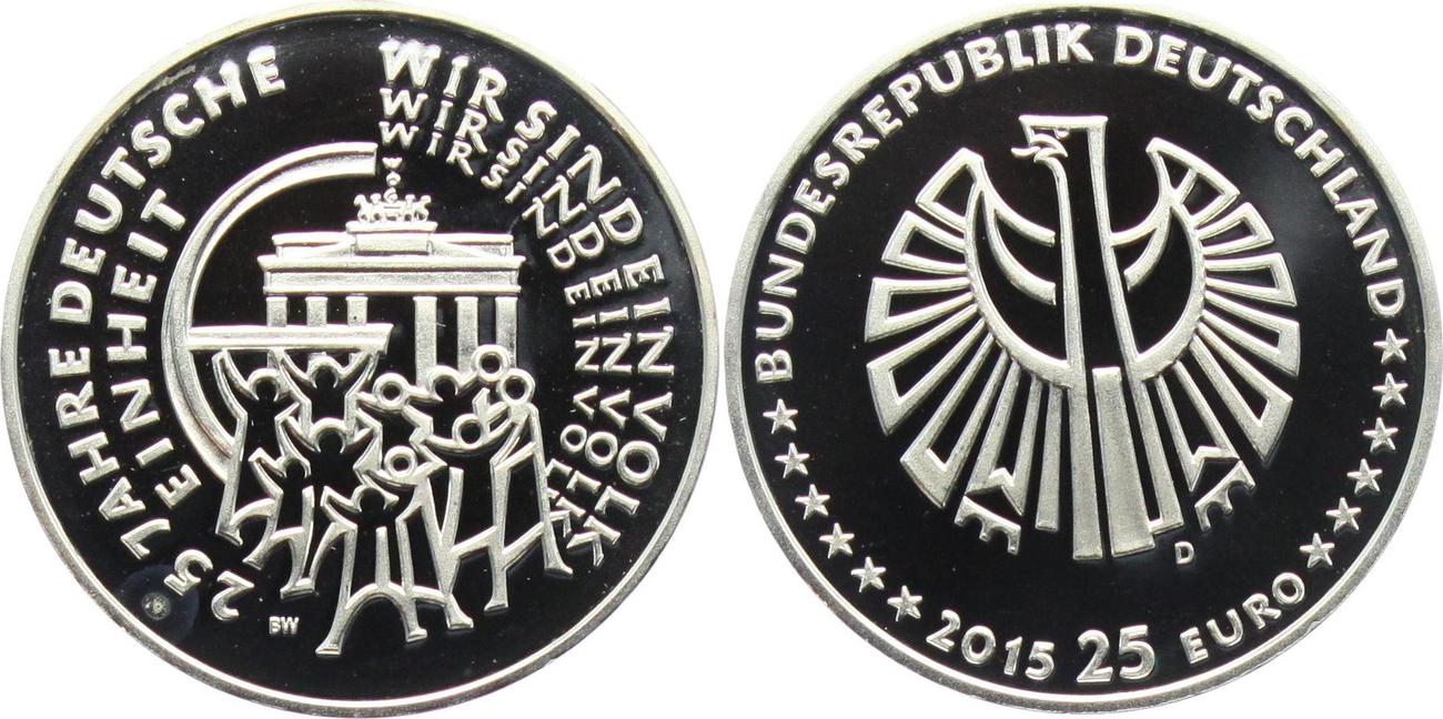 25 Jahre Wir Sind Ein Volk 2 Euro Münze Deutschland 25 Euro 2015 D 25 Jahre Deutsche Einheit - Wir sind ein