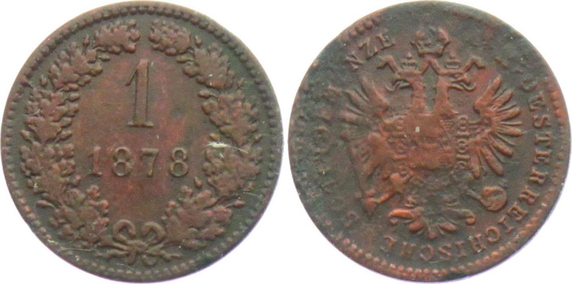 【中古】 ヨーロッパ9か国語 Österreich Ungarn Franz Joseph I.,1 Kreuzer 1860 B Kupfer 3,3 g