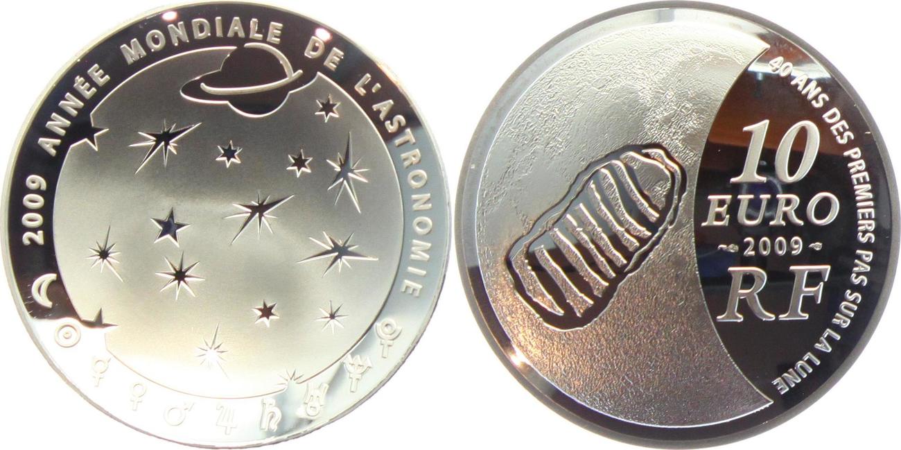 Frankreich 10 Euro 2009 Astronomie - gewölbte Münze Proof mit Box+ ...
