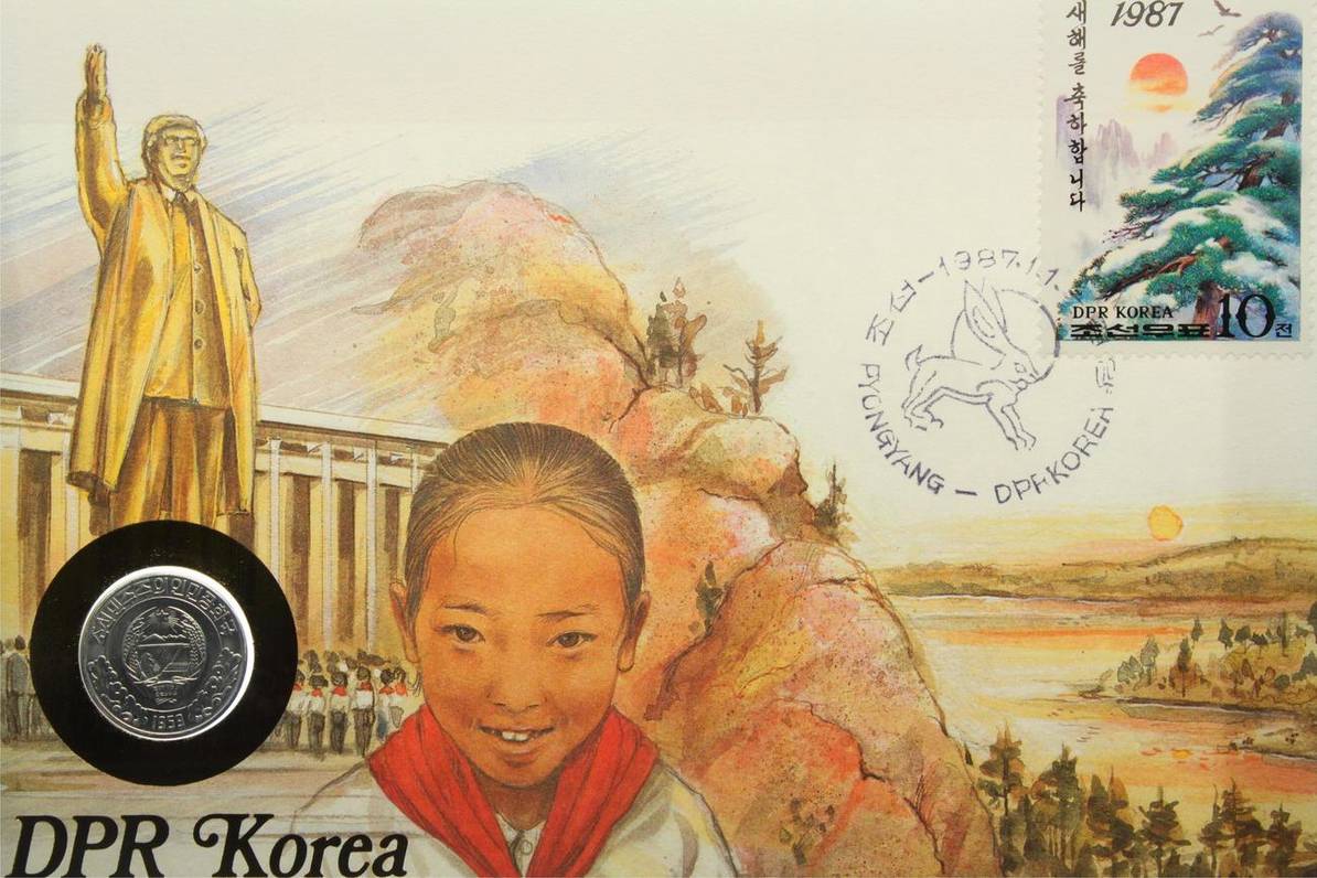 Nord Korea 10 Jeon Auf Numisbrief 1959 Numisbrief Nordkorea Korea Landschaft Denkmal Unc Ma Shops