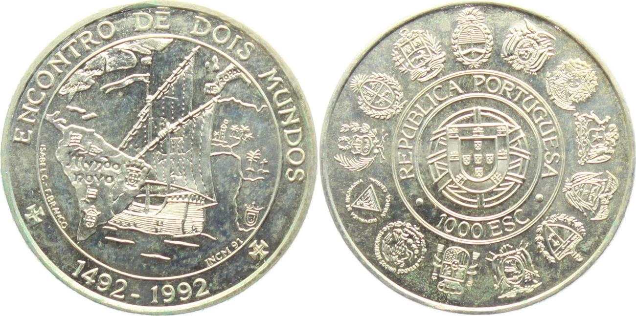 1000 Escudos 1992 Portugal 500 Jahre Entdeckung Amerikas