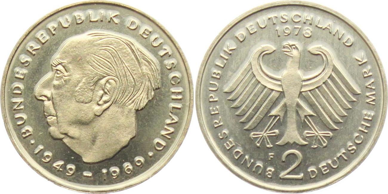 Deutschland Brd 1978 F 2 Mark Theodor Heuss Obh Bu Ma Shops