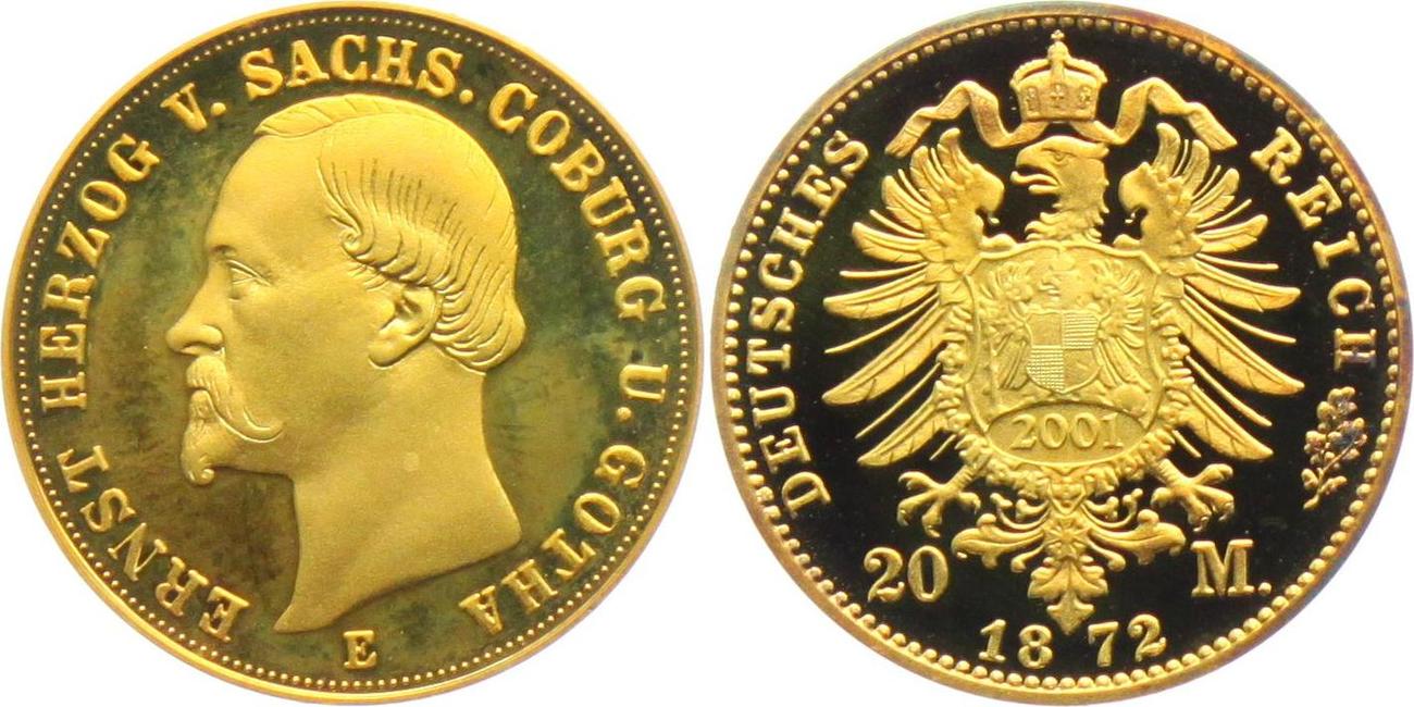 Sachsen - Coburg - Gotha 20 Mark (NP) 1872 / 2001 (NP Replik - Herzog