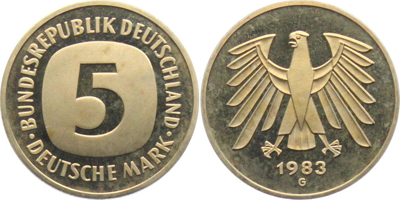 G 1983. Немецкая марка символ. Монета Bundesrepublik Deutschland 1995. Значок Bundesrepublik Deutschland. 1982g5.