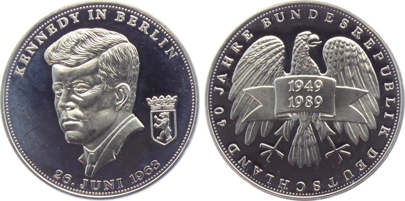 Deutschland - BRD Medaille 1989 40 Jahre BRD - Kennedy In Berlin 1963 ...