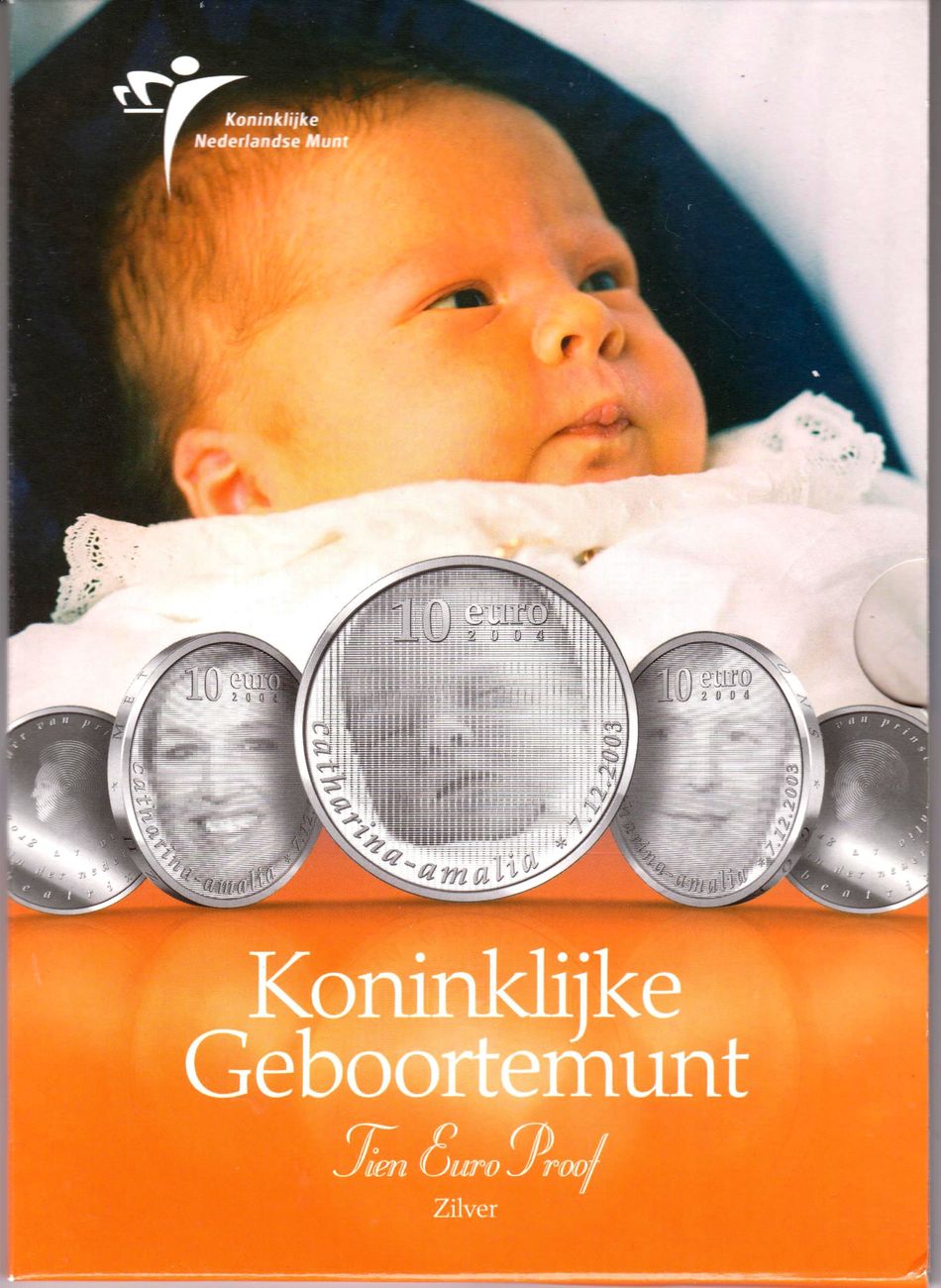 Niederlande 10 Euro 2003 Geburt von Amalia im SchmuckFolder Proof im