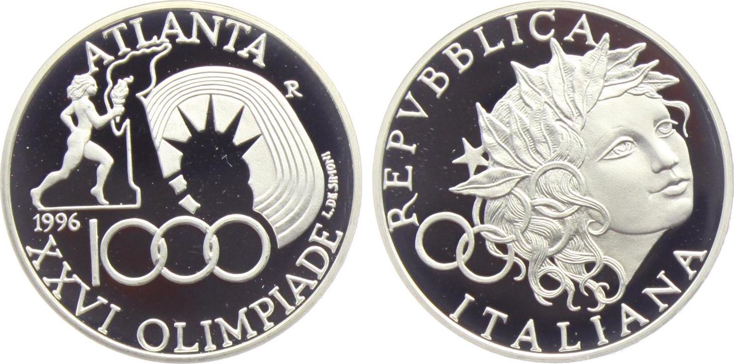 Italien 1000 Lire Olympische Spiele 1996 in Atlanta - Kopf der Olympia ...