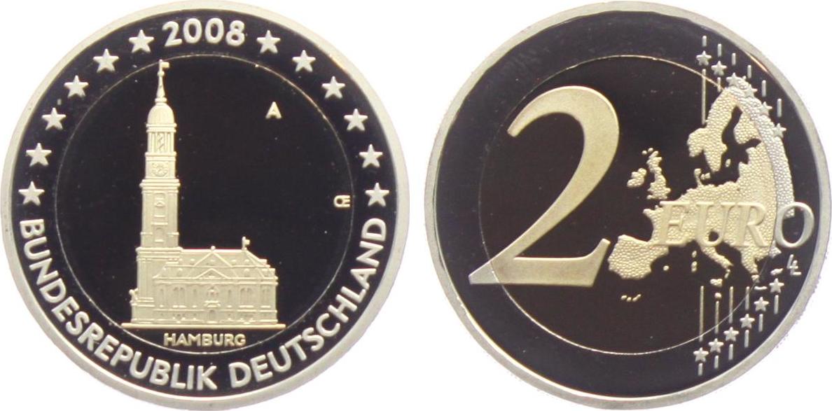 Deutschland - BRD 2008 A 2 Euro - Hamburg Michel Proof | MA-Shops