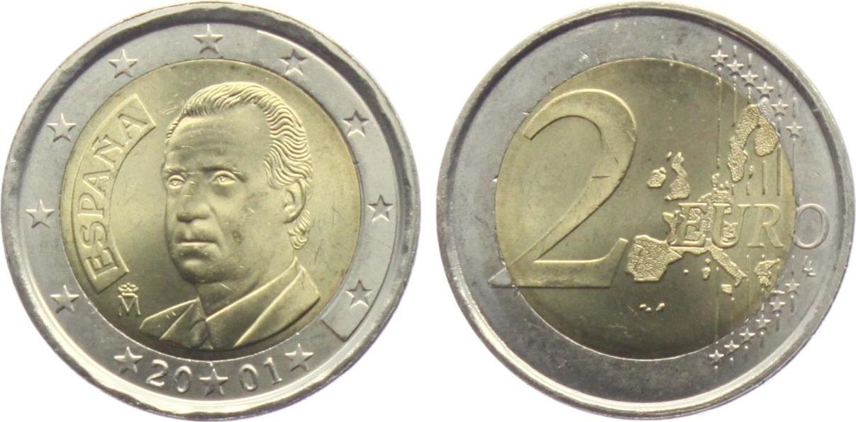 Spanien 2 Euro 2001 Juan Carlos (1975 - 2014) brf - bankfrisch | MA-Shops