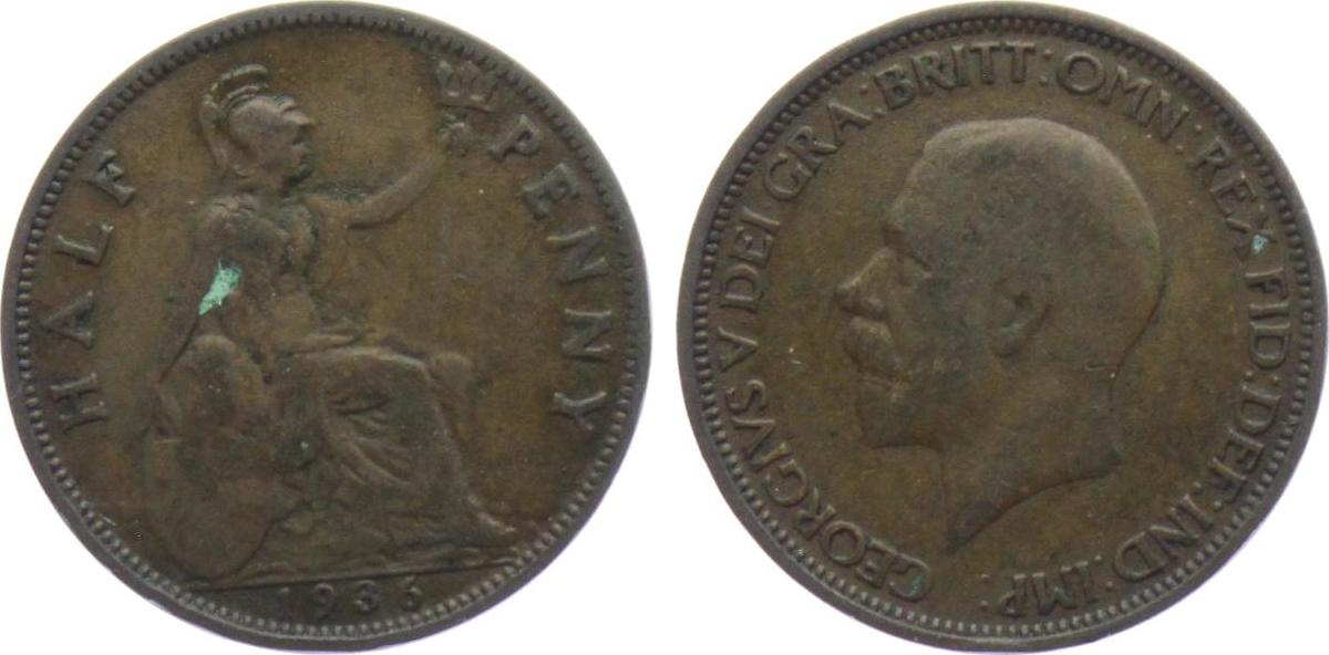 Großbritannien 1/2 Penny 1936 V. (1910 1936) VF