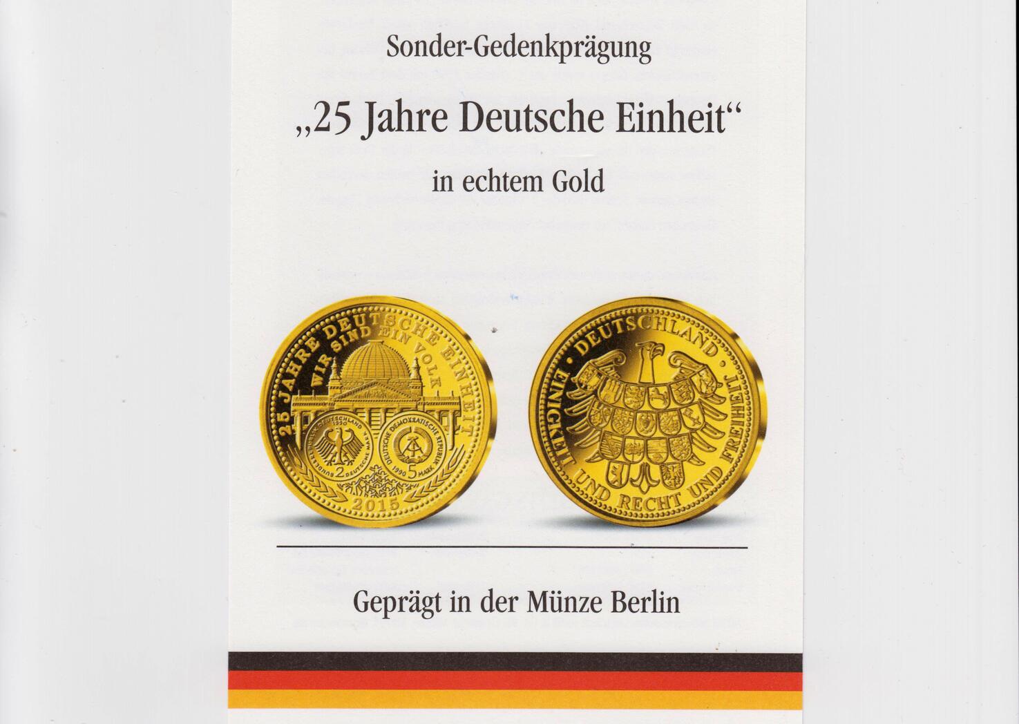 Deutschland Goldmedaille 2015 25 Jahre Deutsche Einheit Wir Sind Ein Deutschland Goldmedaille 2015 25 Jahre Deutsche Einheit Wir Sind Ein